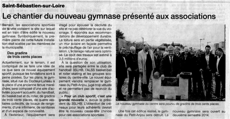 Le chantier du nouveau Gymnase présenté aux associations