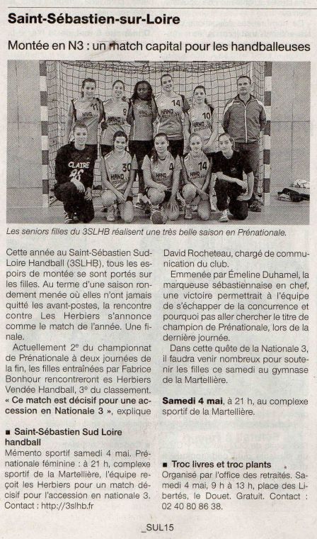 Montée en N3 : un match pour les handballeuses