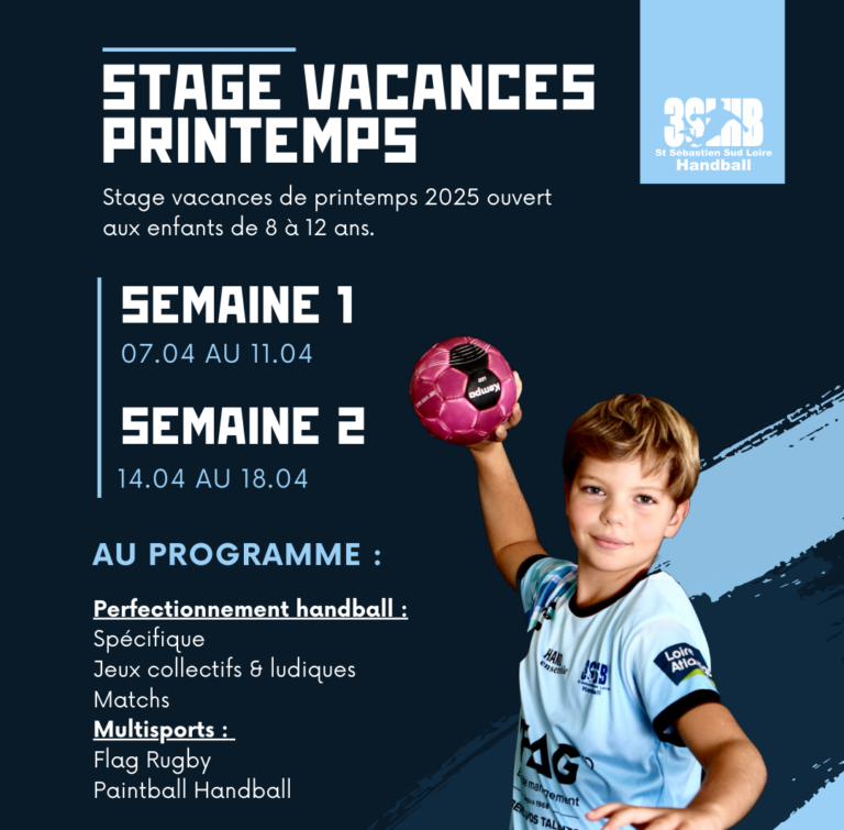 INSCRIPTIONS STAGES VACANCES DE PRINTEMPS 2025